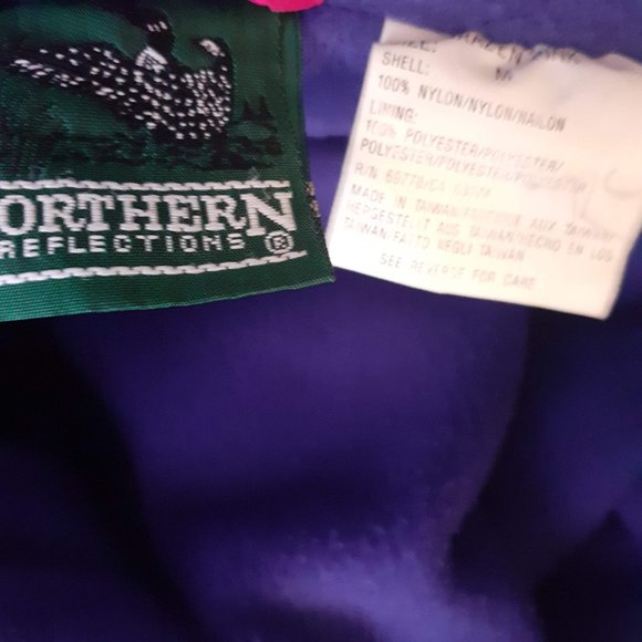 Torquoise Blue/Purple Winter Windbreaker jacket  removable Fleece Liner, hood M - Picture 7 of 8